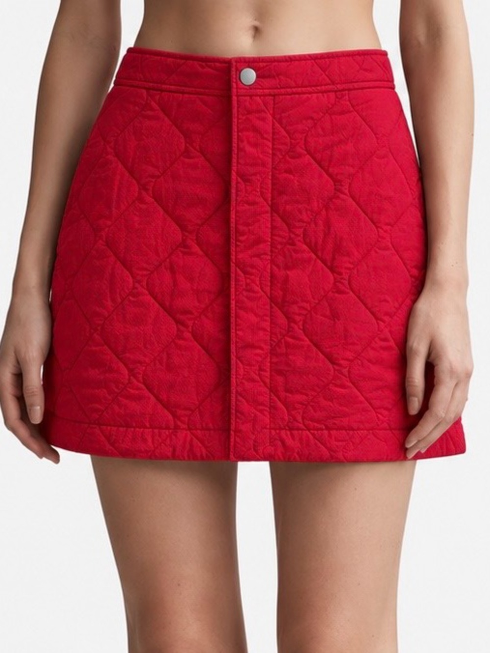 Burberry Red Quilted Mini Skirt